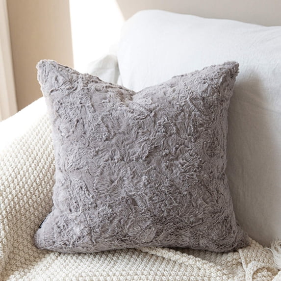 Double sides furry throw pillow case and insert great to snuggle C