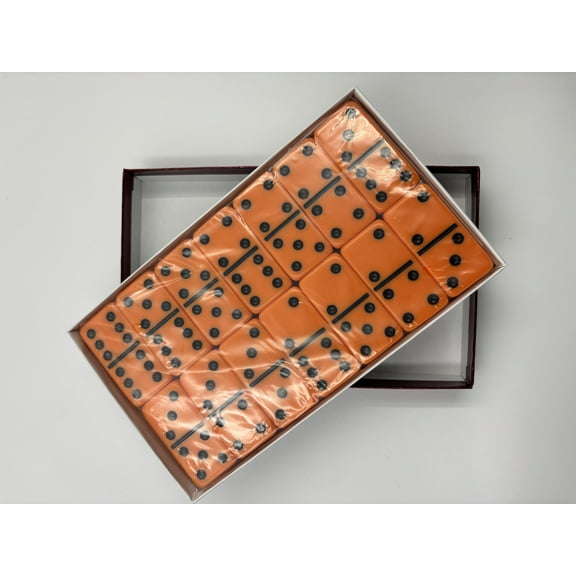 Double six Jumbo without spinner Orange Dominoes in Gift Box