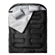 Double sleeping bag for adults, men with pillow, XL large double sleeping bag, all-season camping and hiking backpack, 2-person sleeping bag, suitable for cold and warm weather