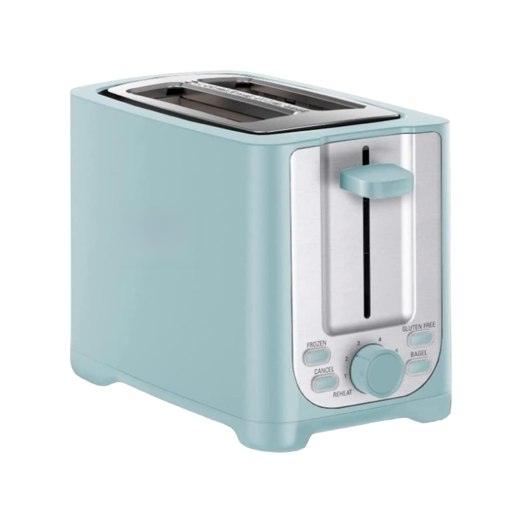 Double-slot toaster with automatic shut-off - extra-wide slots, removable crumb tray, and cancel, defrost, and reheat functions - can toss bread, bagels, and waffles.