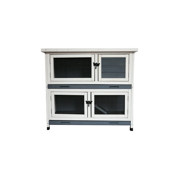 Double solid wood Rabbit Hutch  For Rabbits chicken guinea pig