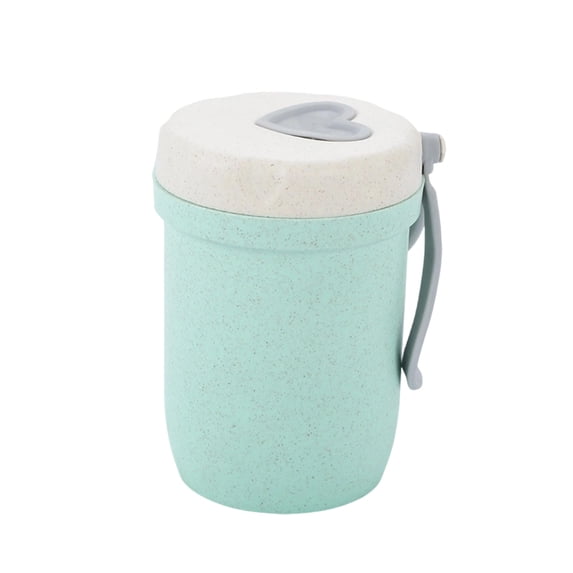 Double-walled Insulated Water Bottle, Travel Mug with Lid, Reusable Plastic Breakfast Bottle