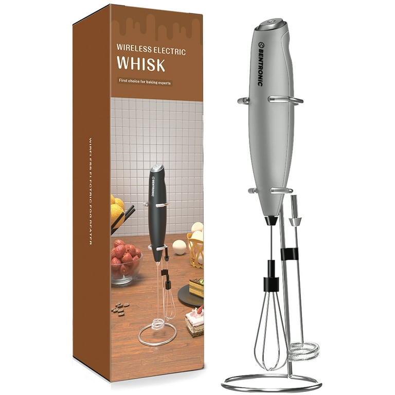 Bentronic Double Whisk Milk Frother, Handheld Electric Mixer, Foam