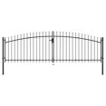 Double wing garden gate with spearhead 400 x 175 cm