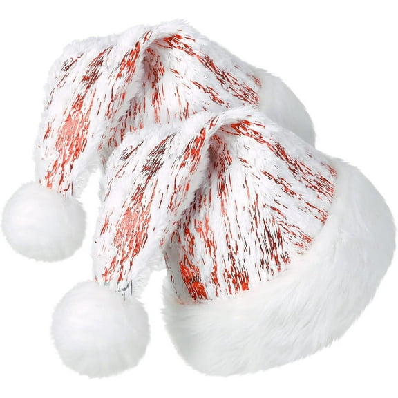 Double2cm Santa Hat, Bronzing Christmas Hats for Adult Christmas Decor New Year's Party Supplies, Green