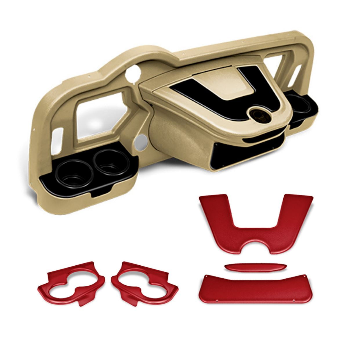DoubleTake Sand Sentry Golf Cart Dash with Ruby Red Inserts for EZGO