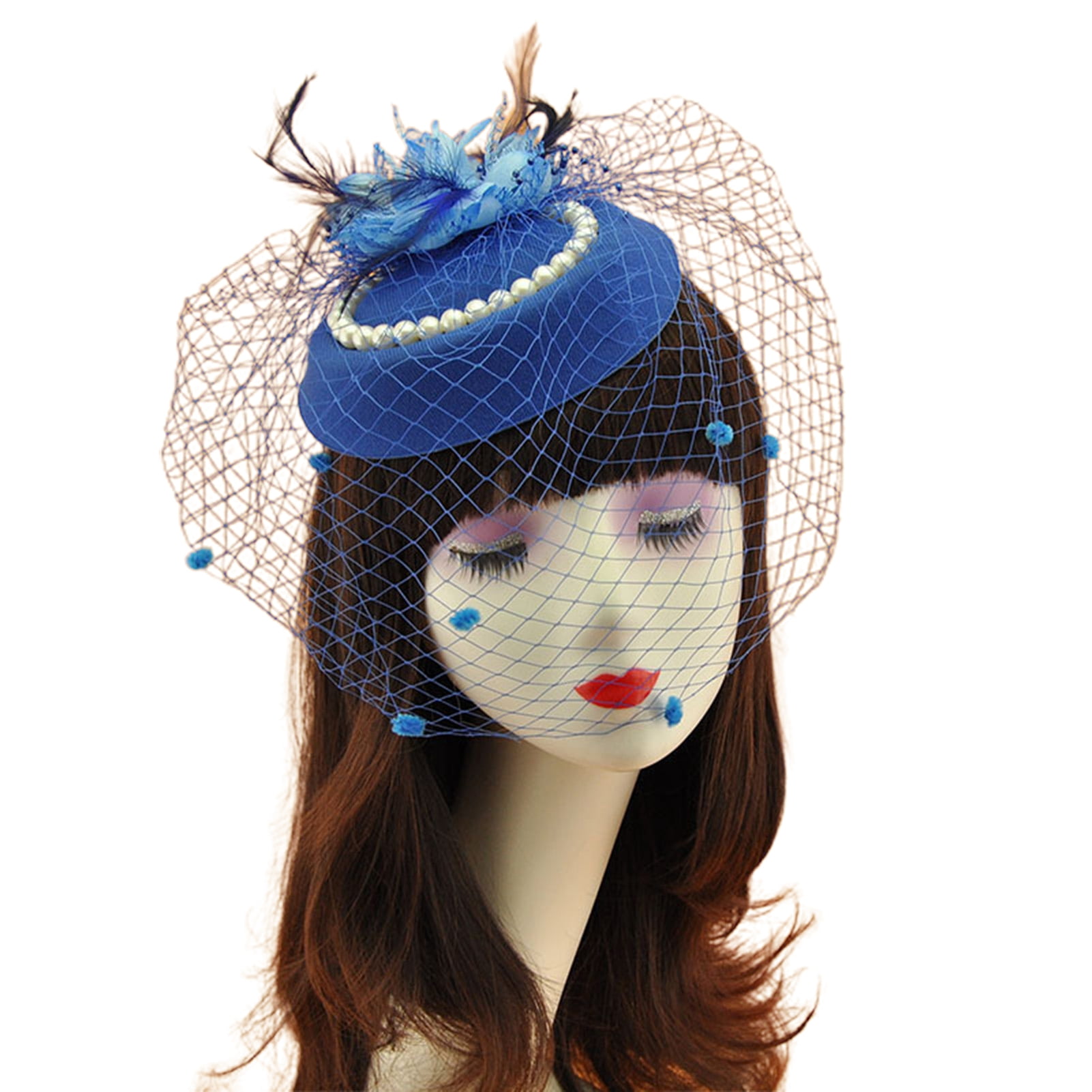DoubleYi Feather Beret Hat Decorative Faux Pearl Beautiful  display picture 1