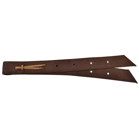 Jeffers Equine Nylon Off Billet Lace Tie for Horses, 1-3/4" x 39", Heavy Duty Stitched Saddle Strap with Burgundy Alum Tanned Tie for Western Saddles, Horse Tack, Training, Stable Equipment - Brown