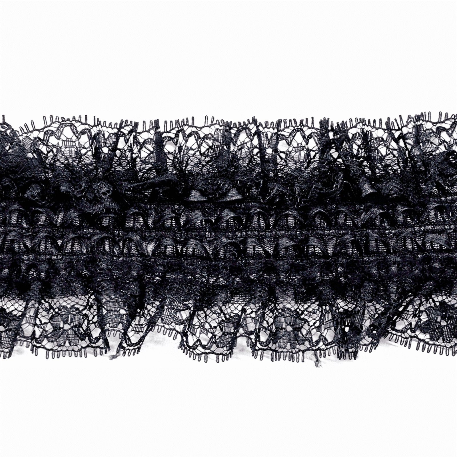 Belagio Enterprises - 3" Width Doubled Sided Gathered Lace (10 Yard Roll) - BRL-803-02 White