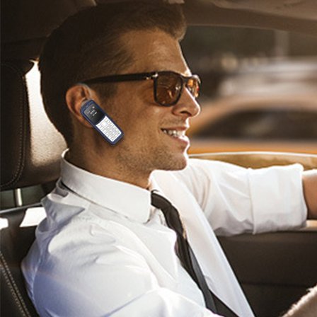 Doublel 2-in-1 Mini Flip Phone with Bluetooth Headset – Dual SIM, Ultra Compact Keypad Mobile, Hands-Free Calling, Portable Travel/Emergency Phone for Seniors & Outdoor Use (Blue)