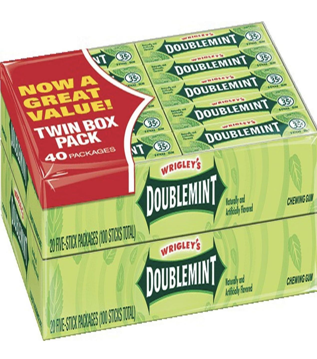 Doublemint Chewing Gum, 5 pc Pack, Fresh Mint Flavor - Walmart.com