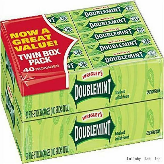Doublemint Gum 4/20 Pack Boxes 5 Pieces Per Pack Total 400 Pieces