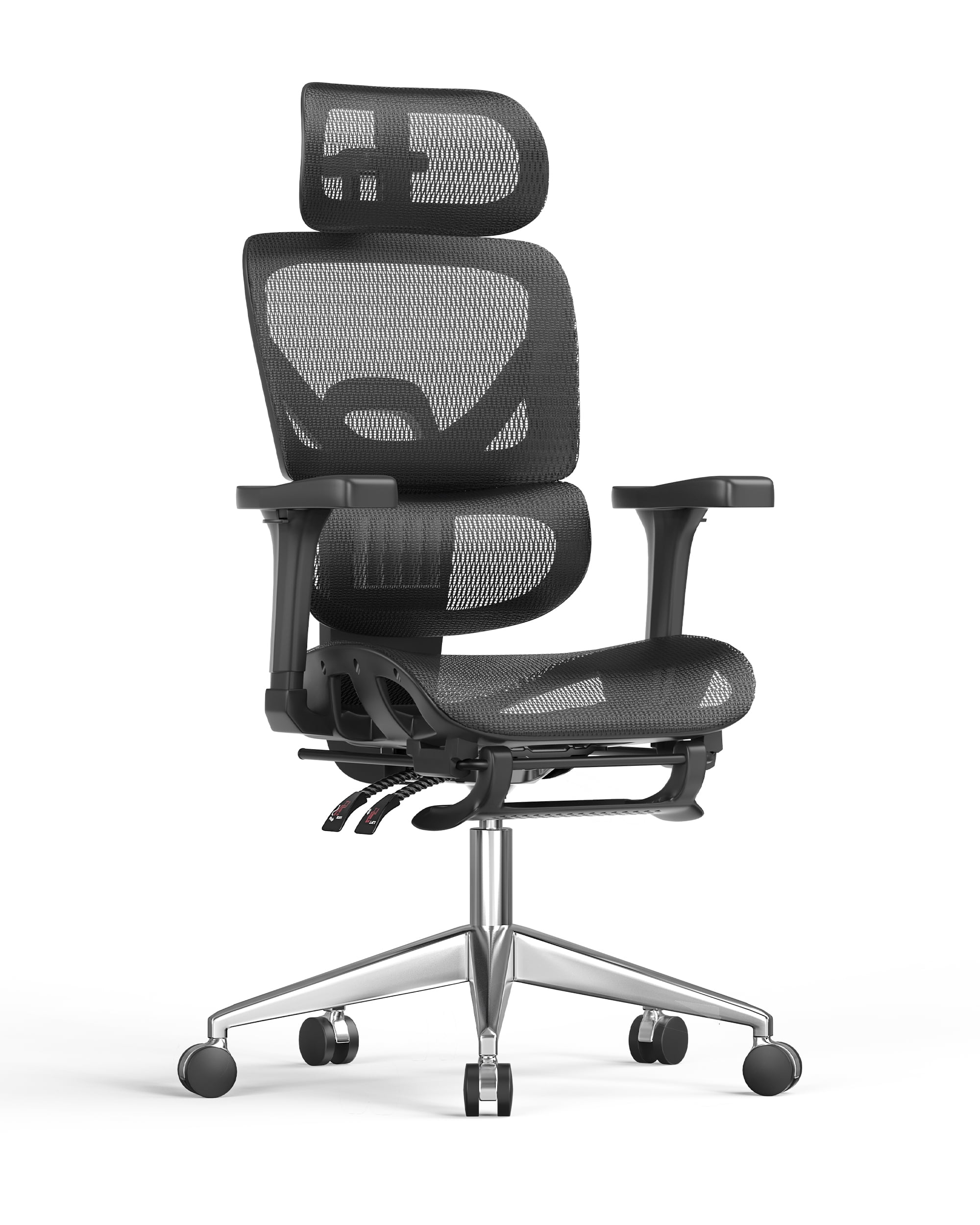 Doubleslee Ergonomic Office Chair, High Back Mesh Office Chairs with Adjustable Headrest, Lumbar Support, 3D Armrest and Footrest