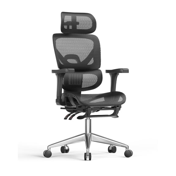 Doubleslee Ergonomic Office Chair, High Back Mesh Office Chairs with Adjustable Headrest, Lumbar Support, 3D Armrest and Footrest