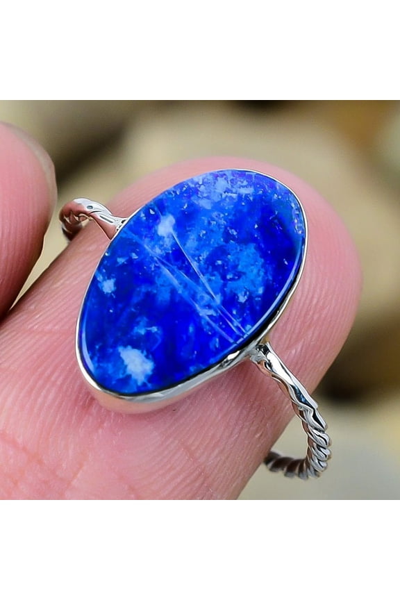 Doublet Fire Opal - Australia Solid 925 Sterling Silver Ring s.Adst S48