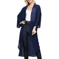 thumbnail image 1 of Doublju Women's 3/4 Sleeve Long Chiffon Kimono Cardigan. Plus Size Available., 1 of 2