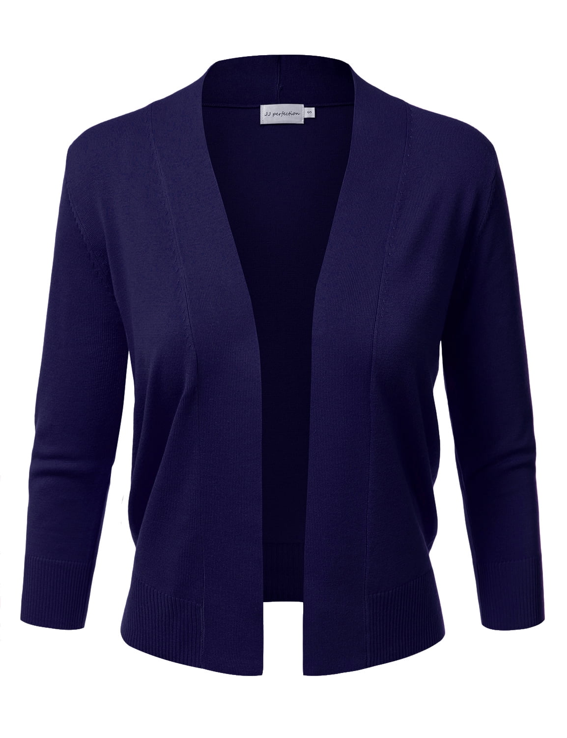 Doublju - Full Size 3/4 Sleeve Cropped Cardigan