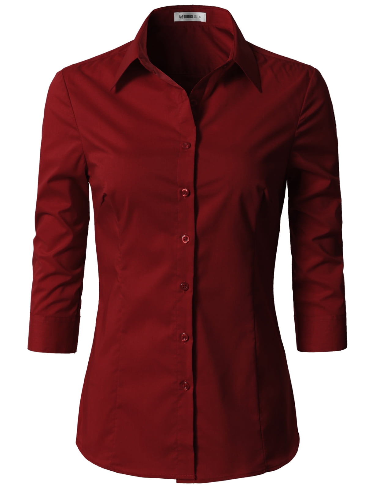 Camicia in piuma con bottoni slim fit da donna con Italia Ubuy