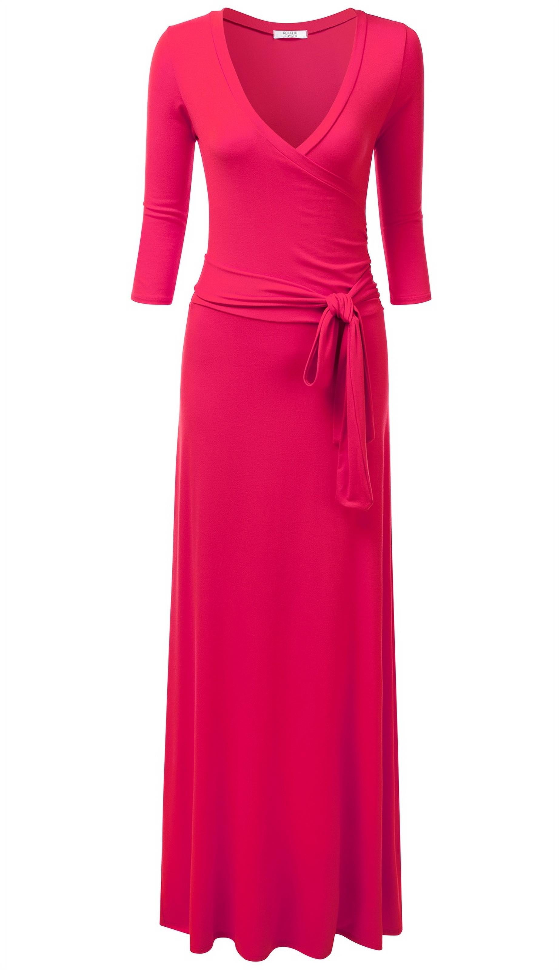wrap front bridesmaid dress Burgundy Bridesmaid Deep V Flutter Sleeve Satin A-Line Gown