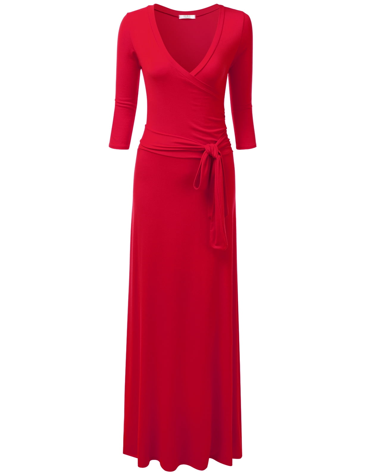 knee length dresses for ladies Doublju Comfort Princess Full Size High Waist Scoop Hem Maxi Skirt in   Blue Hawthorn Boutique