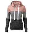 thumbnail image 1 of Doublju Women's 3 Block Lightweight Pullover Hoodie Sweatshirt with Plus Size, 1 of 3