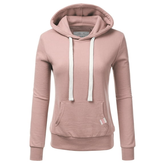 Doublju Women's Basic Lightweight Pullover Hoodie Sweatshirt with Plus Size