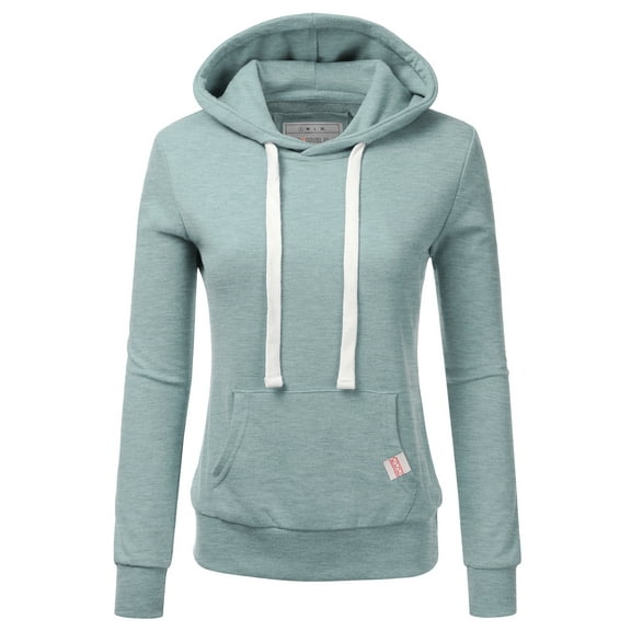 Doublju Women's Basic Lightweight Pullover Hoodie Sweatshirt with Plus Size
