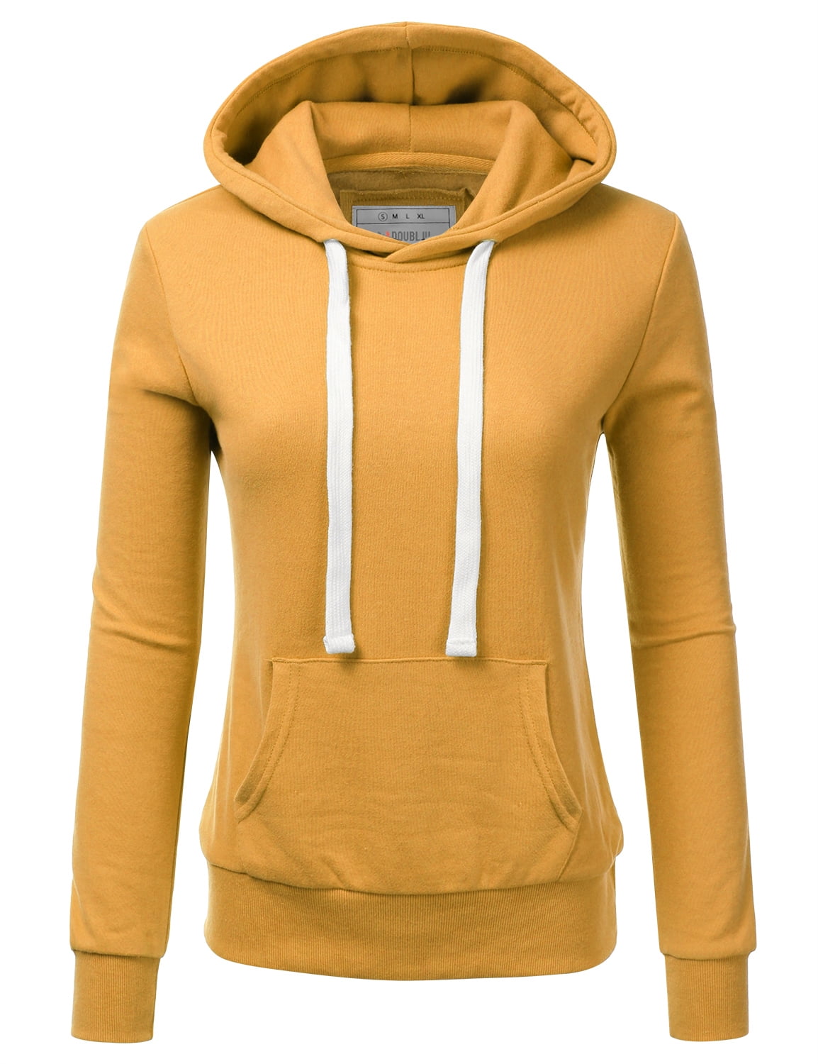Doublju Women's Basic Lightweight Pullover Hoodie Sweatshirt with Plus Size  