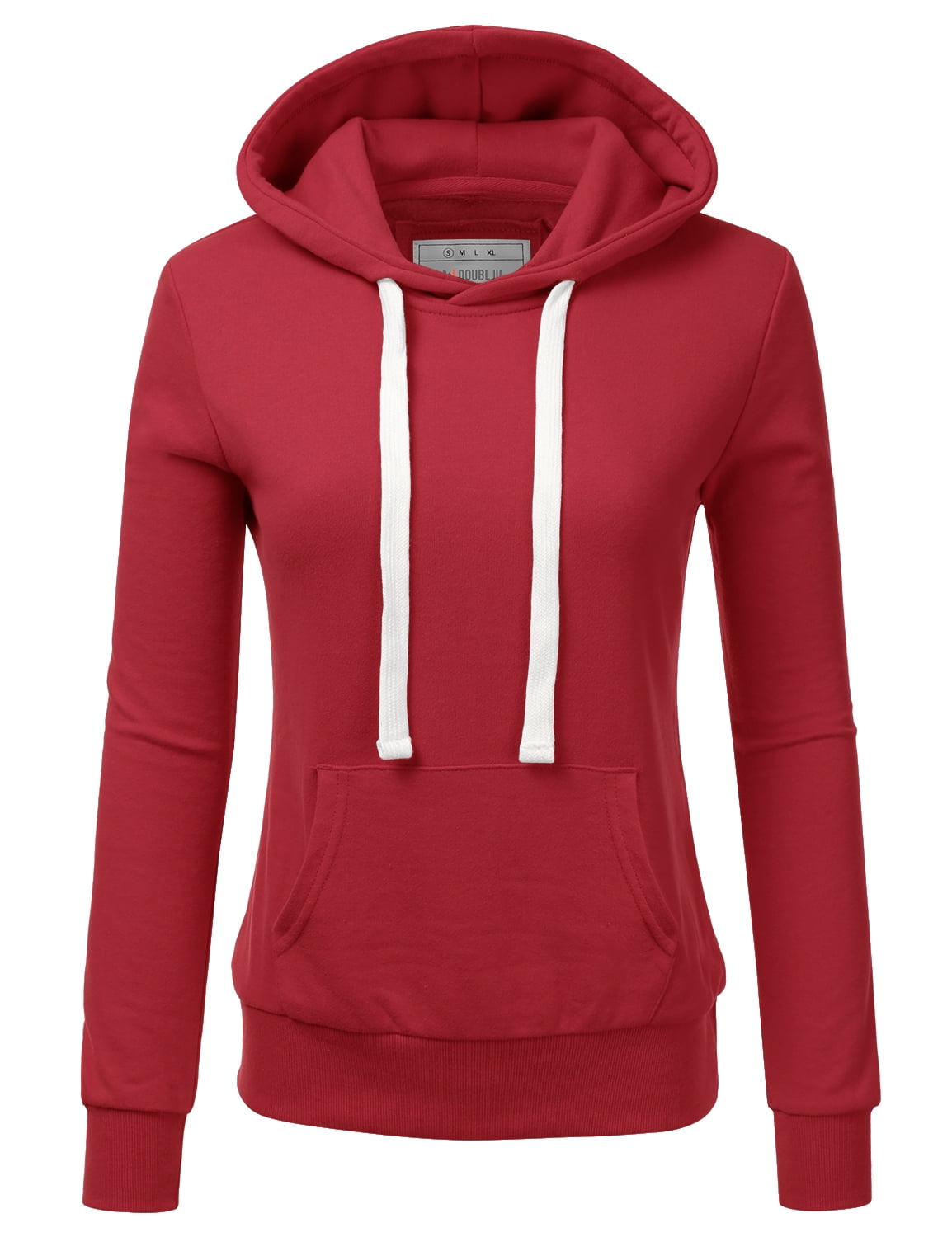 Doublju Women's Basic Lightweight Pullover Hoodie Sweatshirt with Plus