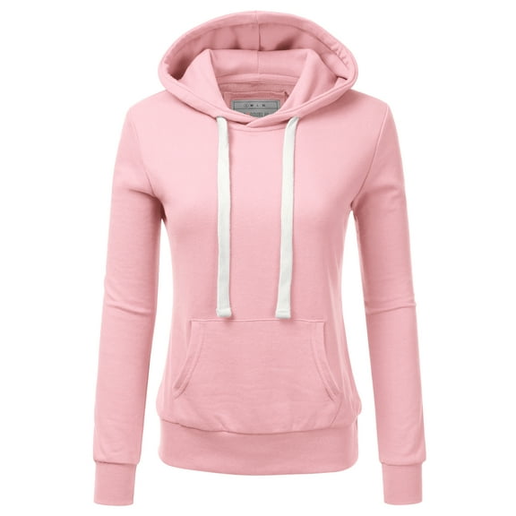 Doublju Women's Basic Lightweight Pullover Hoodie Sweatshirt with Plus Size