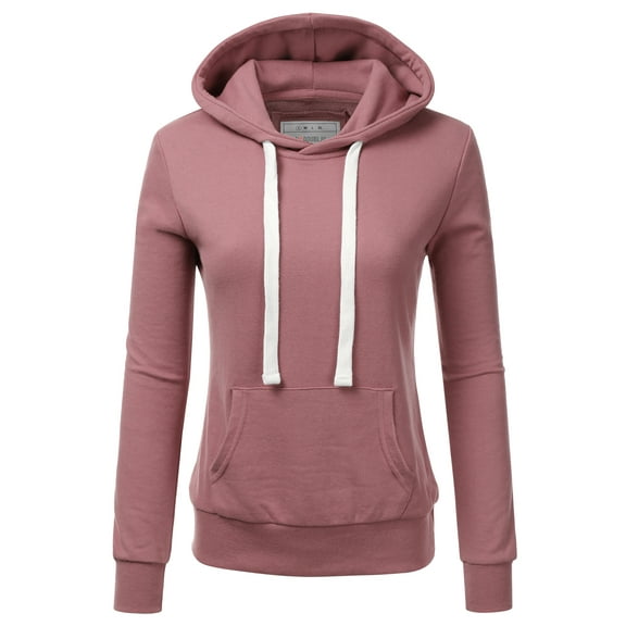Doublju Women's Basic Lightweight Pullover Hoodie Sweatshirt with Plus Size
