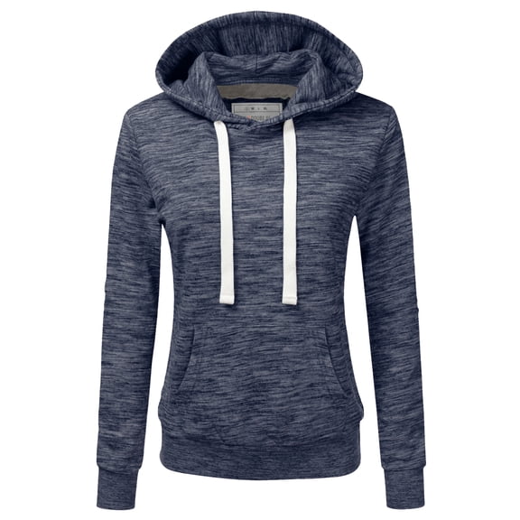 Doublju Women's Basic Lightweight Pullover Hoodie Sweatshirt with Plus Size