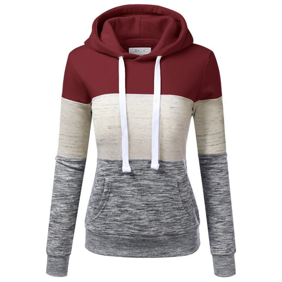 Doublju Women's Basic Lightweight Pullover Pocket Hoodie Sweatshirt with Plus Size