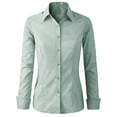 thumbnail image 1 of Doublju Women's Basic Long Sleeve Cotton Button Down Collared Shirt, 1 of 5