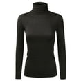 thumbnail image 1 of Doublju Women's Basic Slim Fit Sweater Long Sleeve Turtleneck T-Shirt Top Pullover, 1 of 4