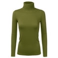 thumbnail image 1 of Doublju Women's Basic Slim Fit Sweater Long Sleeve Turtleneck T-Shirt Top Pullover, 1 of 4