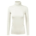 thumbnail image 1 of Doublju Women's Basic Slim Fit Sweater Long Sleeve Turtleneck T-Shirt Top Pullover, 1 of 4