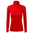 thumbnail image 1 of Doublju Women's Basic Slim Fit Sweater Long Sleeve Turtleneck T-Shirt Top Pullover, 1 of 4