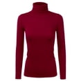 thumbnail image 1 of Doublju Women's Basic Slim Fit Sweater Long Sleeve Turtleneck T-Shirt Top Pullover, 1 of 4