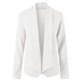 thumbnail image 1 of Doublju Women's Casual Long Sleeves Asymmetrical Stretch Open Front Blazer Jacket with Plus Size, 1 of 4