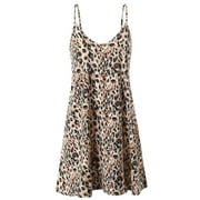 Doublju Women's Casual Spaghetti Loose Swing Slip Dress (Plus Size Available)