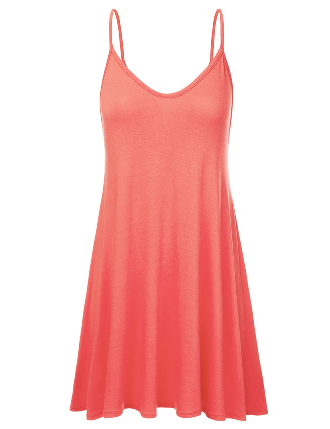 Doublju Women's Casual Spaghetti Loose Swing Slip Dress (Plus Size  Available) - Walmart.com