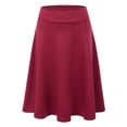 thumbnail image 1 of Doublju Women's Elastic High Waist Band Flared Midi Skirt (Plus Size Available), 1 of 4