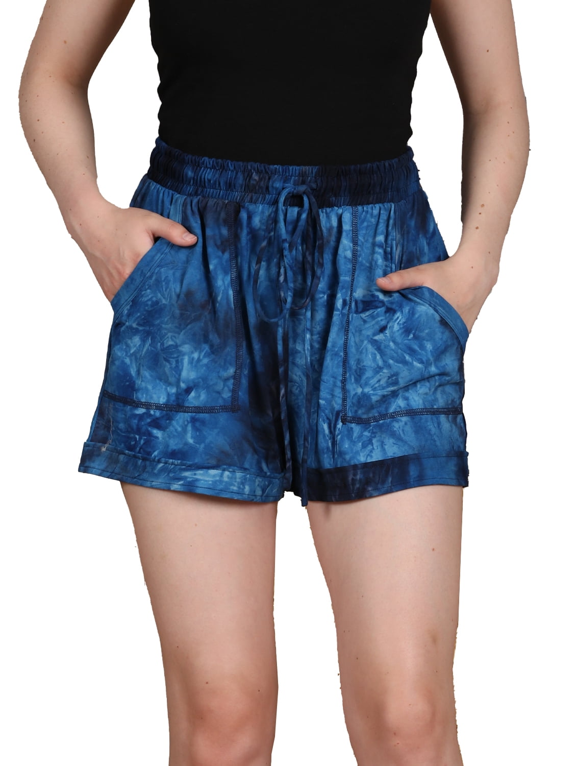 Doublju Women's Elastic Waist Comfy Casual Summer Shorts with