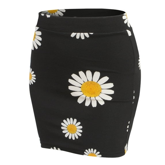 Doublju Women's Elastic Waist Stretch Bodycon Pencil Mini Skirt BLACKDAISY 2XL Plus Size