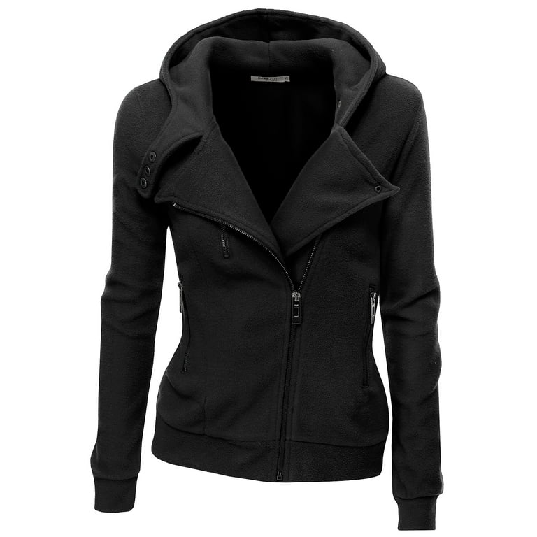 Doublju fleece top moto jacket