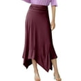 thumbnail image 1 of Doublju Women's Flowy Handkerchief Hemline Midi Skirt (Plus Size Available), 1 of 1