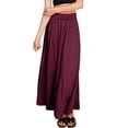 thumbnail image 1 of Doublju Women's Fold High Waist Ruched Maxi Skirt with Plus Size, 1 of 2