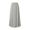 thumbnail image 1 of Doublju Women's Fold High Waist Ruched Maxi Skirt with Plus Size, 1 of 3