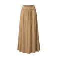 thumbnail image 1 of Doublju Women's Fold High Waist Ruched Maxi Skirt with Plus Size, 1 of 3